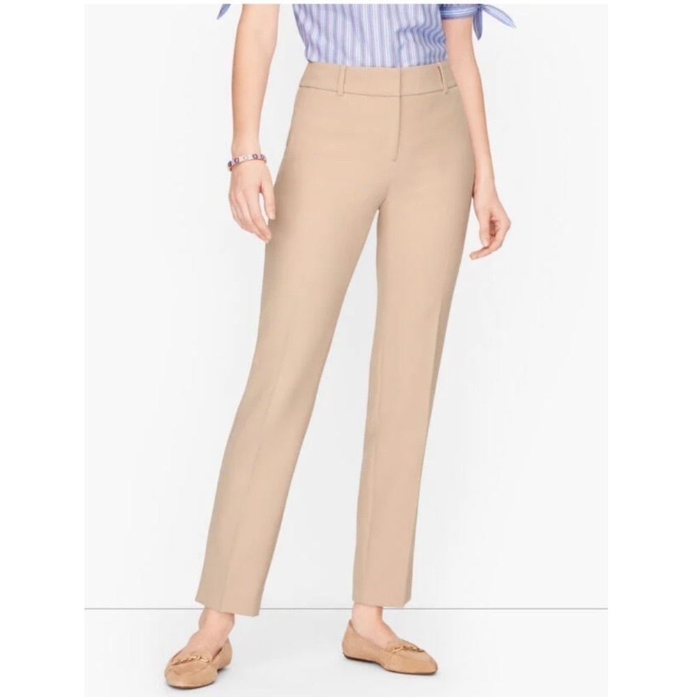 Talbots Hampshire Ankle Pant Straight Leg Dress Pants Tan 14 Nwt